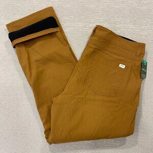 Orvis Fleece Lined Tech Pants Mens 38 x 32 Brown Water Repellent Insulated